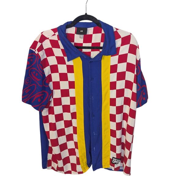 Lazy Oaf Check Please Checkerboard Bowling Shirt - Picture 2 of 6